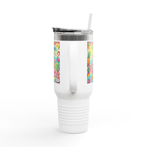 Flamingo Funday Insulated Travel Mug - 40oz - Perfect for Outdoor Adventures