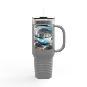 Insulated Travel Mug, 40oz / Beach Illusion Ball - Perfect for Outdoor Adventures