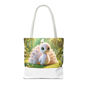 Baby White Peacock/White Trio Tote Bag - 3 Sizes