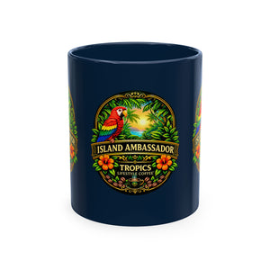 Tropical Parrot Coffee Mug — "Island Ambassador" Ceramic Cup