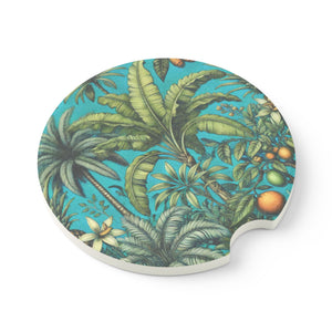 Soapstone Car Coaster - Tropical Fruit, Turquoise