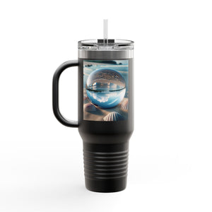Insulated Travel Mug, 40oz / Beach Illusion Ball - Perfect for Outdoor Adventures