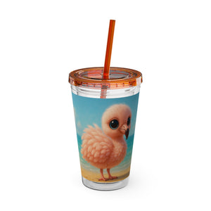 Tropical Tumbler with Straw | 16 oz: Baby Flamingo