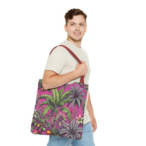 Tropical Fruit/Hot Pink Tote Bag - 3 Sizes