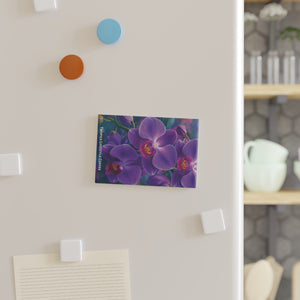 Twilight Orchids Flower Rectangle Magnet — Tropics Lifestyle Coffee Decorative Fridge Magnet