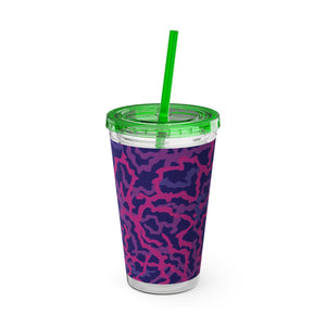 Tropical Tumbler with Straw | 16 oz: Coral Threads, Heatwave