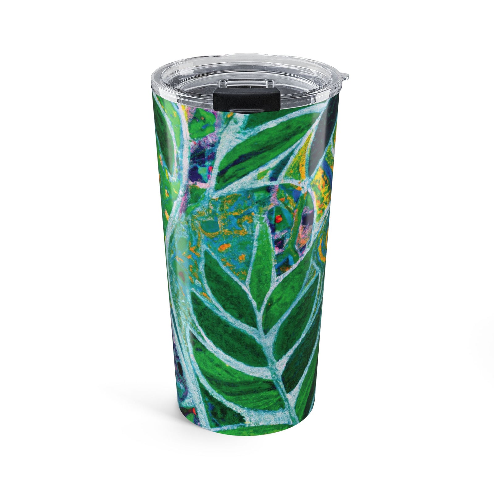 20oz Tumbler – Green Botanical Amazon Whimsy Travel Cup