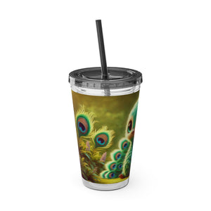 Tropical Tumbler with Straw | 16 oz: Baby Peacock