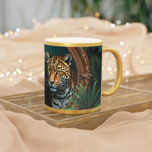Tropical Metallic Mug, Gold or Silver - Framed Jaguars