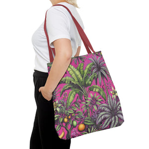 Tropical Fruit/Hot Pink Tote Bag - 3 Sizes