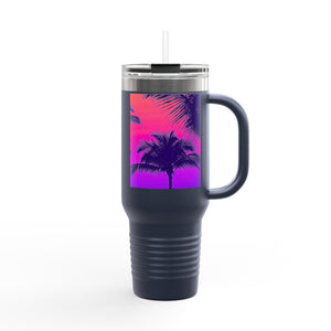 Insulated Travel Mug, 40oz / Palm Glow Pop - Perfect for Outdoor Adventures