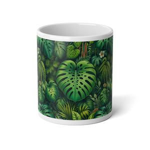 Jumbo Mug, 20oz, Rainforest Greenery | Tropical Coffee Cup, Gift for Plant Lovers