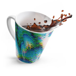 Latte White Mug - Mermaid Trace, Blue