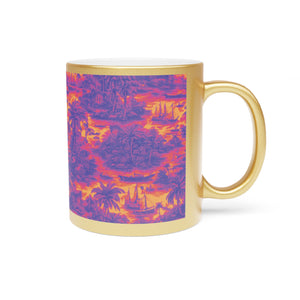 Tropical Metallic Mug, Gold or Silver - Tropical Trip Toile, Heatwave