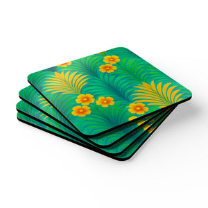 Coaster Set/4 - Sunrise Palms/Green