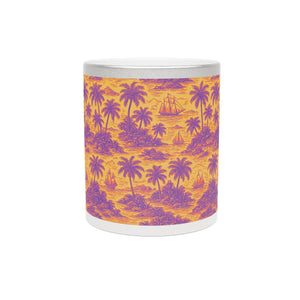 Tropical Metallic Mug, Gold or Silver - Tropical Trip Toile, Purple/Orange