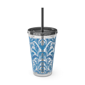Tropical Tumbler with Straw | 16 oz: Rocco Blues
