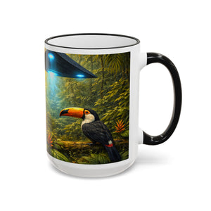 Accent Rim & Handle Mug — UFO & Tiger