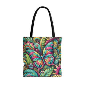 Rainforest Butterfly Pop Tote Bag - 3 Sizes