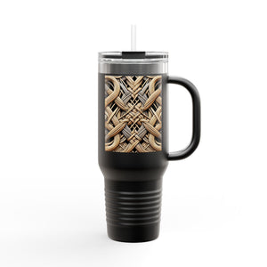 Insulated Travel Mug, 40oz / Beach Wicker - Perfect for Outdoor Adventures