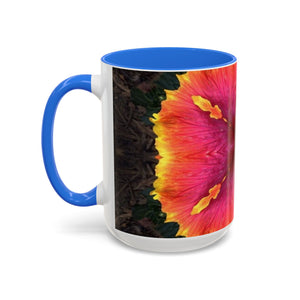 Colorful Mugs (11oz, 15oz), Hibiscus Kaleidoscope #1