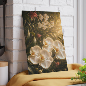 Glass Coffee Station Tray ~ Pearl Orchids