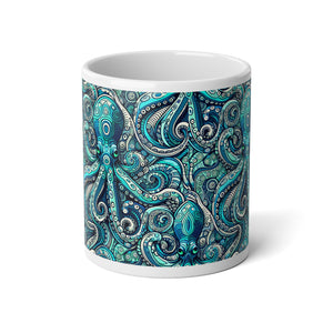Jumbo Mug, 20oz, Turquoise Octopus | Tropical Coffee Cup