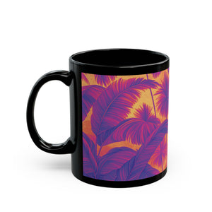 Black Coffee Mug - Palm Serenity, Pop