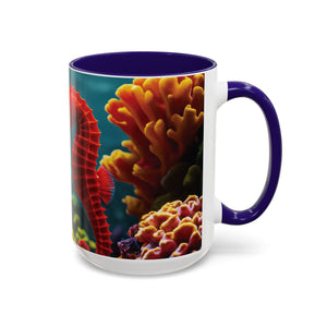 Black Coffee Mug ~ Seahorses in Love