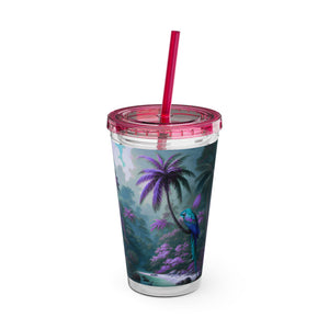 Tropical Tumbler with Straw | 16 oz: Sleeping Parrot, Fantasy