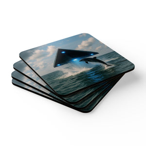 Coaster Set/4 -  UFO and Dolphin