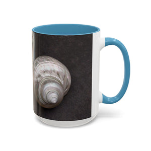 Accent Color Coffee Mug (11, 15oz), 8 Colors - White Nautilus Trio/Black, Large