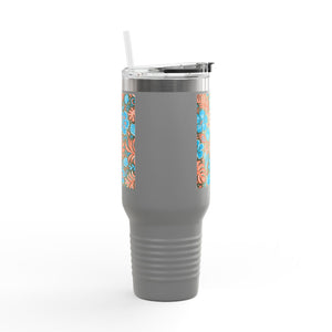Insulated Travel Mug, 40oz / Beach Dreams, Coral Blues