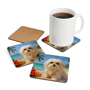 Coaster Set/4 - Puppy Ariel at the Beach