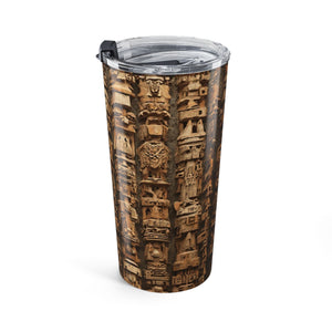 20oz Glossy Tumbler, Stainless Steel ~ Ancient Tiki Totems