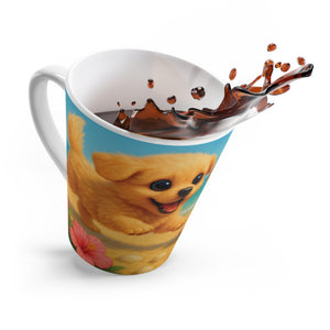 Latte White Mug - Two Puppies on Beach