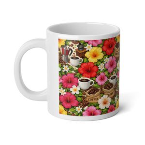 20oz Floral Coffee Mug — Tropical Hibiscus Coffee Lover Jumbo Mug