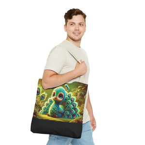 Baby Peacock/Black Trio Tote Bag - 3 Sizes
