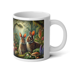 Jumbo Mug, 20oz, Sumatran Rainforest Rabbits | Tropical Coffee Cup