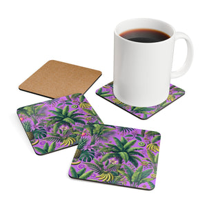 Coaster Set/4 - Tropical Fruit, Deep Lilac
