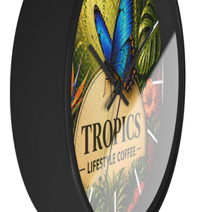 Tropical Forest Wall Clock — Colorful Parrots & Lush Jungle Art