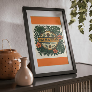 Tropical Framed Poster — Palm & Bean Coffee Club, Crusta Orange