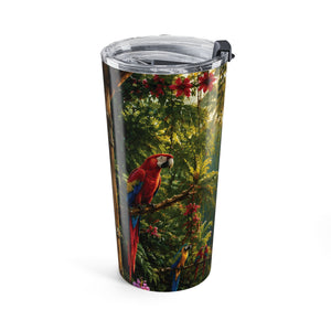 20oz Tropical Jungle Tumbler – Parrot & Waterfall Insulated Travel Cup