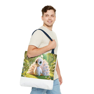 Baby White Peacock/White Trio Tote Bag - 3 Sizes