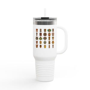 Insulated Travel Mug, 40oz / Tiny Tiki Dudes - Perfect for Outdoor Adventures