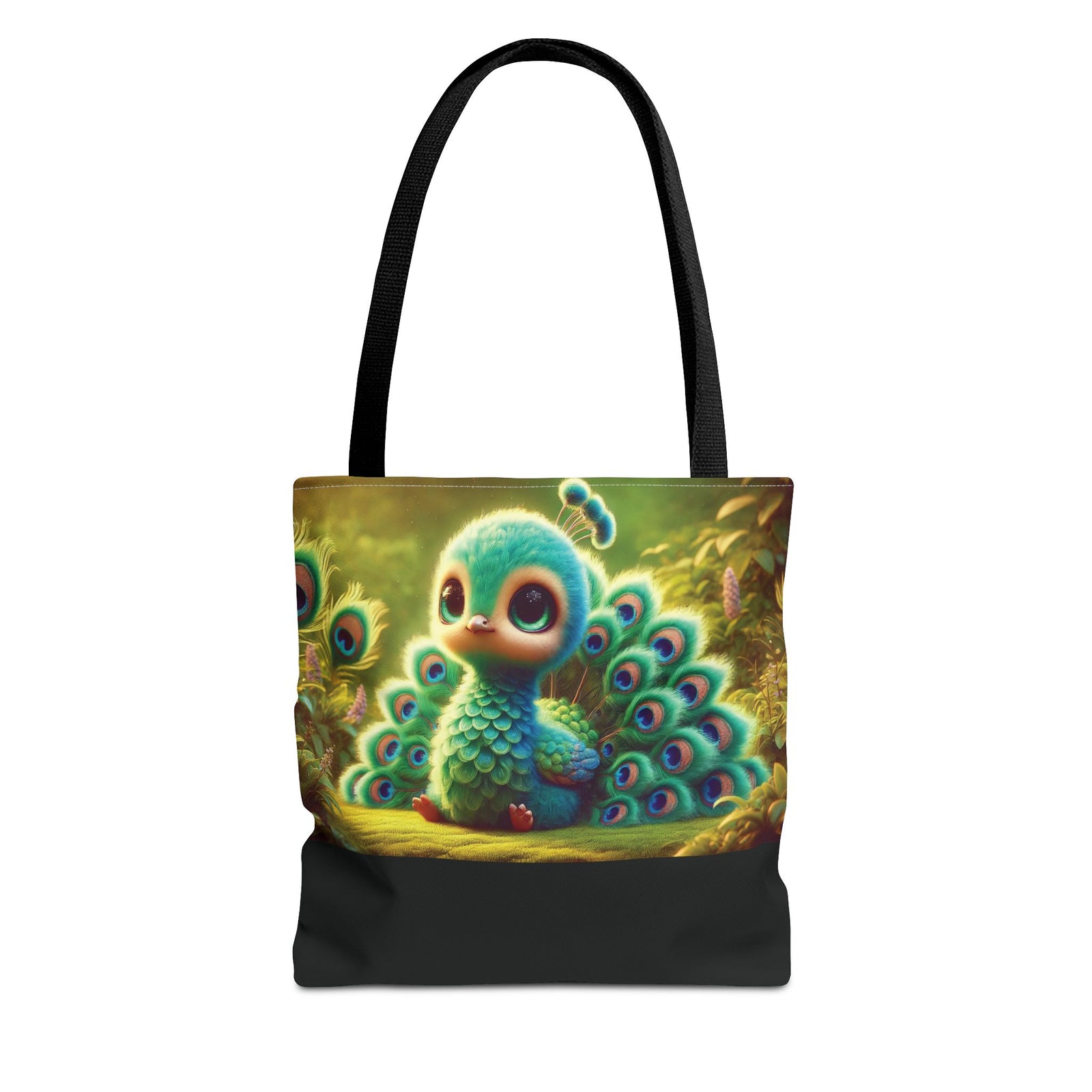 Baby Peacock/Black Trio Tote Bag - 3 Sizes