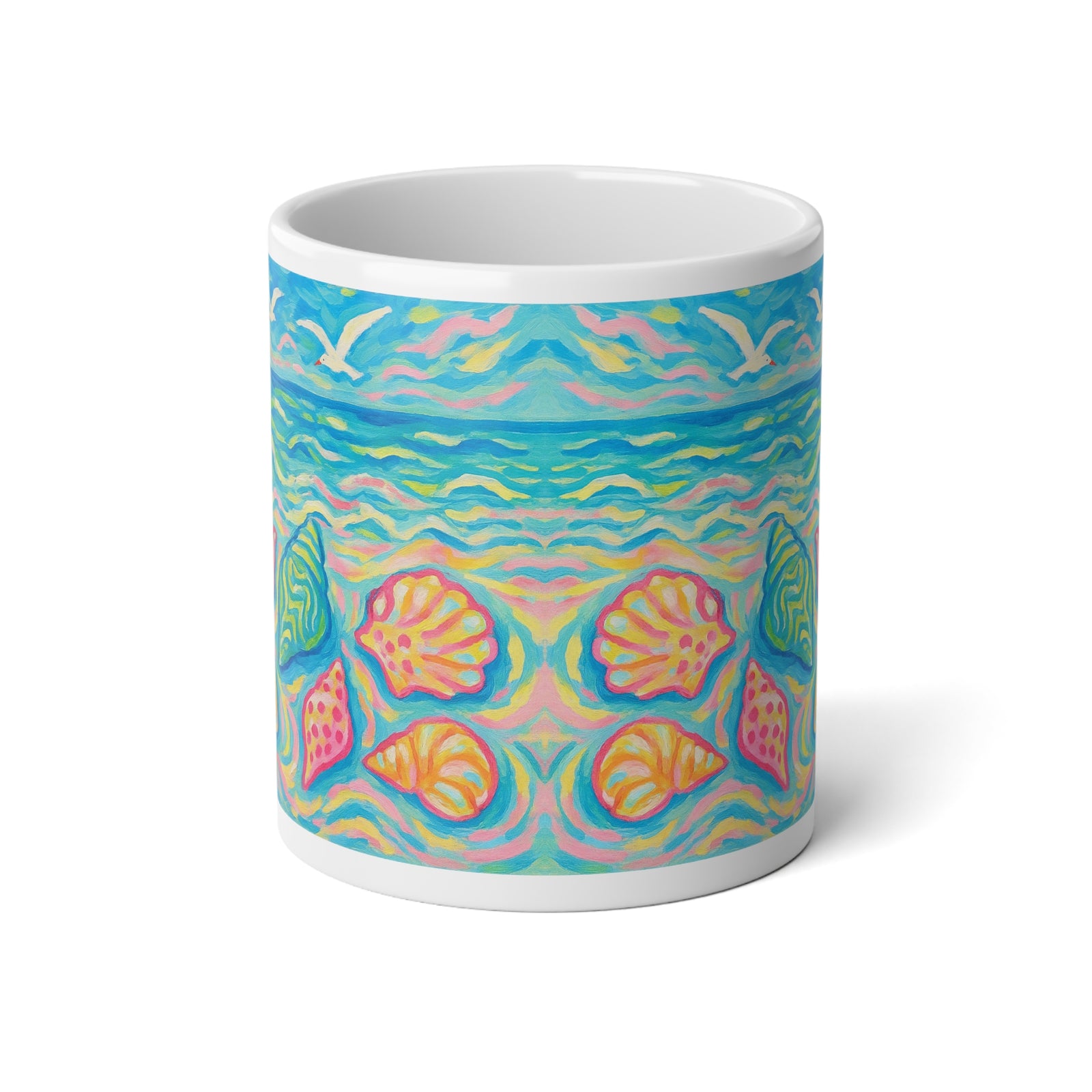 Jumbo Mug, 20oz, Glow Seashells | Tropical Coffee Cup