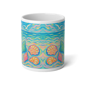 Jumbo Mug, 20oz, Glow Seashells | Tropical Coffee Cup