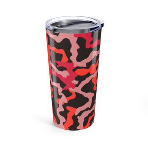 20oz Tropical Glossy Tumbler / Coral Threads Red