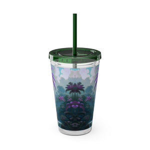 Tropical Tumbler with Straw | 16 oz: Sleeping Parrot, Fantasy